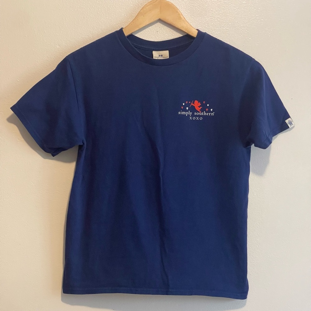 Simply Southern Navy Tee with Red Cupid Design